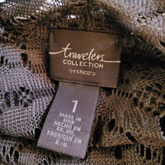 Travelers Chico's Top Lace Cardigan Green Size 1 large Contemporary Modern - Picture 7 of 8